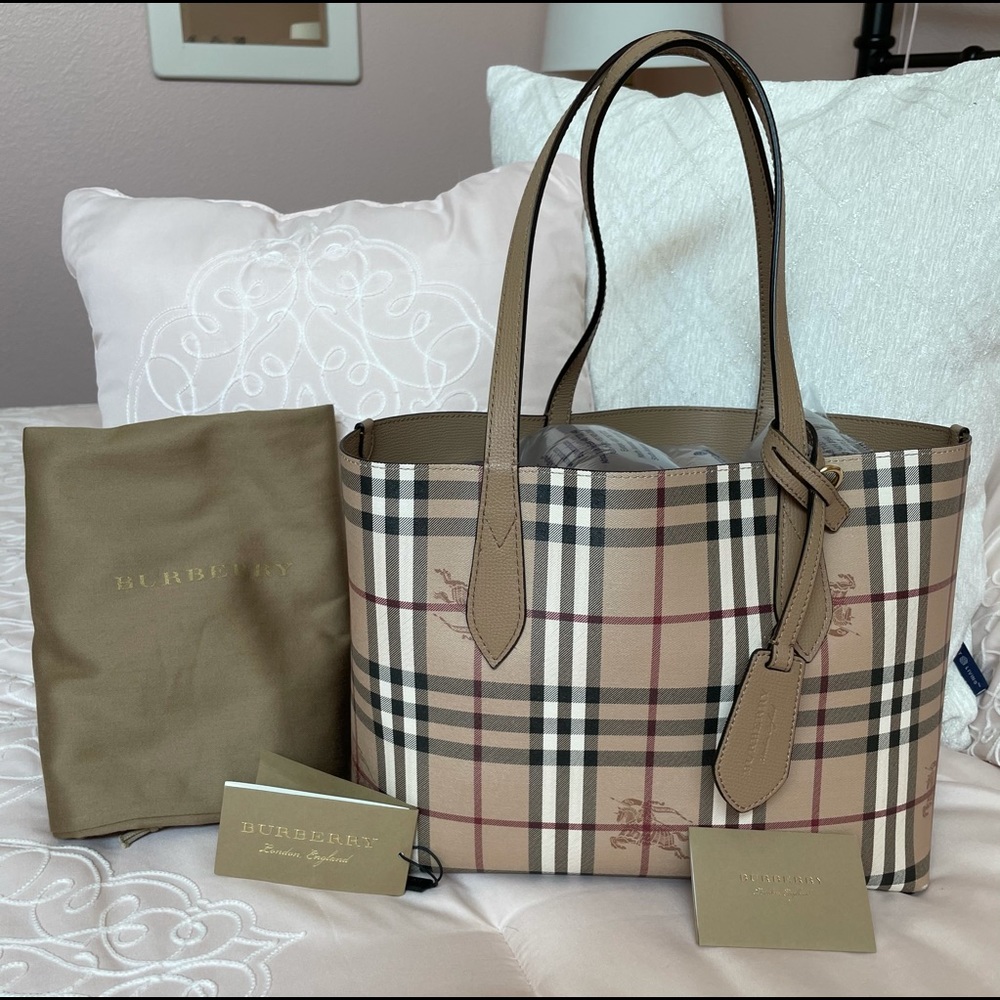 Authentic Burberry Reversible Haymarket Handbag